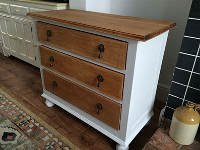 Chest of drawers furniture repair and renovation after shot